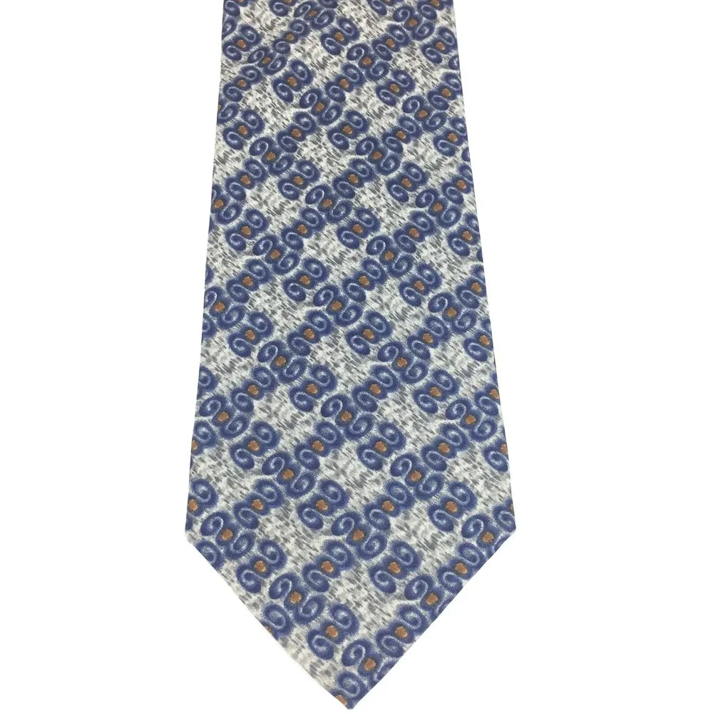 Robert Stock SANDWASHED Necktie SOFT Gray Blue 100% Silk Men's Tie Made in USA